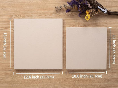 Large Photo Album Self Adhesive 4x6 8x10 10x12 13"x12.8" Magnetic Scrapbook 12.6"x11" 60 Sticky Pages Linen Cover Beige DIY Photo Album with A Metallic Pen and DIY Stickers