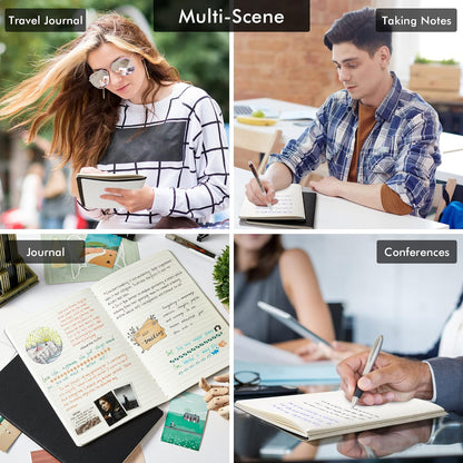 feela 36 Pack Soft Cover Journal Bulk, Lined Blank Travel Journal for Women Men Writing, Notebooks College Ruled for Work, Note Taking Notebook School Business Supplies, 8.2” x 5.5”, A5, Black