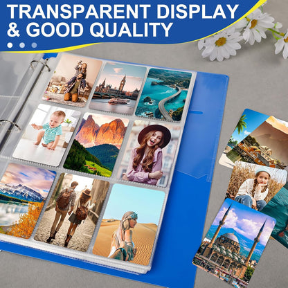 2160 Pockets Card Sleeves Binder Sheets, 9 Pocket Card Sleeves for 3 Ring Binde, Trading Cards Sleeves Fit for Baseball, Football, Game, Business Cards(120 Pages)