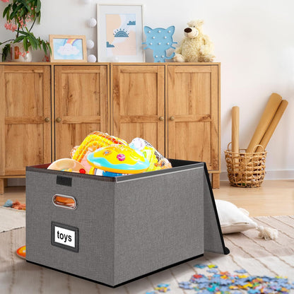 Huolewa Portable File Organizer Box with Lid, Stylish Filing Box Organizer Cabinet For Hanging File Folders, Universal Hanging Filing & Storage Boxes with Plastic Slides for Office/Decor/Home