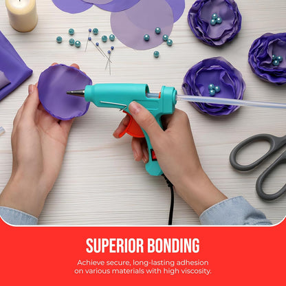 Mini Size Hot Melt Glue Sticks for Glue Gun - Bulk 4in Green Glue Sticks - Great for Art Craft Repairs & Compatible w/Most Glue Guns - 5/16" X 4" (24 Sticks) - Made in USA