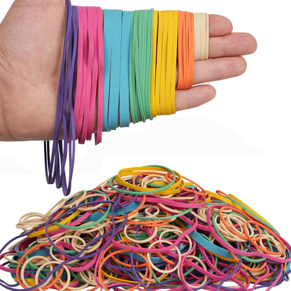 Rubber Bands Assorted Size Multicolor 0.5lb Elastic Bands for School Home Office Supplies Size#10,Size#16,Size#19,Size#33,Size#64,Size# 4.8",Size#5.9"