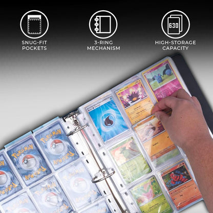 9-Pocket Card Sleeves Binder Sheets, 70 Count – Clear PVC-Free, Acid-Free Protector Sheets for Pokémon, YuGiOh, MTG, TCG, Game & Sports Cards