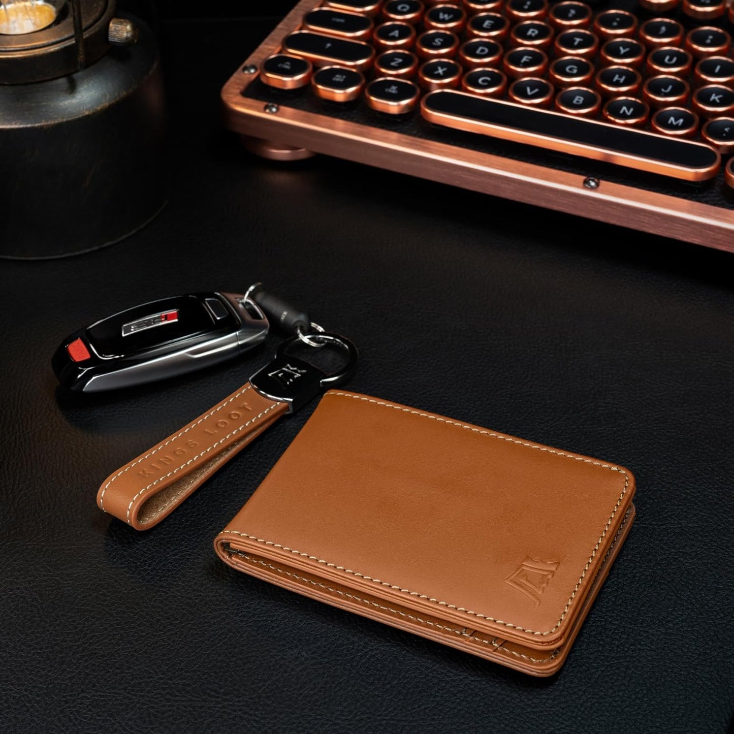 Kings Loot Wallet for Men | Customized Minimalist Slim RFID Blocking Leather Design with Cash Pocket & Card Pull Strap | Holds 1-15 Cards | Stylish & Durable Wallets