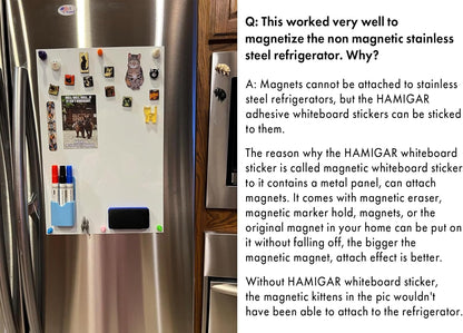 HAMIGAR Magnetic Whiteboard Contact Paper Dry Erase White Board Sticker for Wall Stick on White Board Peel and Stick Wallpaper Adhesive Small Poster 12" x 18" with Marker, Magnetic Eraser and Magnets