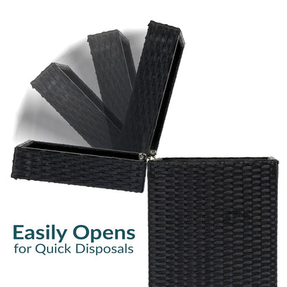 Sunnydaze Outdoor Trash Cans with Lids - Set of 2 Indoor and Outdoor Garbage Cans – 26 Gal and 15 Gal - Black