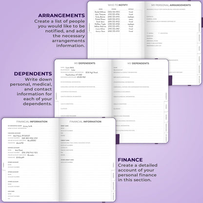 Clever Fox End of Life Planner – Final Arrangements Organizer for Beneficiary, Will Preparation, Last Wishes & Funeral Planning, A5 (Purple)