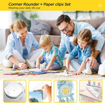 12 Inch Wood Guillotine Paper Cutter, Heavy Duty Wood Base Paper Trimmer with 32 Sheets Paper Cutting Board for Classroom, Crafting, Cardstock, Art Projects (White)