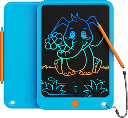 LCD Writing Tablet 10 Inch, Toys for 3 4 5 6 7 8 9 10 Year Old Boys Girls, Colorful Doodle Board Drawing Tablet, Gift for Boys Toddlers Age 3-12 Years, Memo Board, Drawing Pads with Lanyard(Blue)