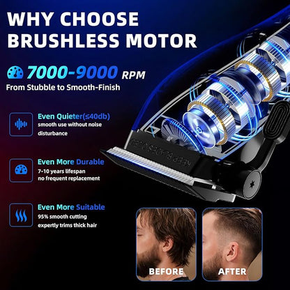 Ufree Professional Hair Clippers for Men, Barber-Grade Cordless Clipper & Trimmer Set with LCD Display & Long Lasting Power, Hair Cutting Tools for Home Haircuts, Fading, Beard Trimming
