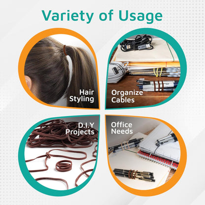 PlasticMill Rubber Bands - #33 Size - Brown Rubberbands - 1LB/500 Count.