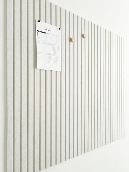 Large Cork Boards for Walls Black Felt Board Alternative - Slat Wall Paneling, Felt Bulletin Board Tiles for Office Decor, Push pin Board Office Wall Organizer -12-Pack (Ivory Tan)