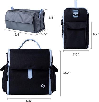 Togood Crossbody Handbag for Marker Pens, Up to 150 PCS (Black)