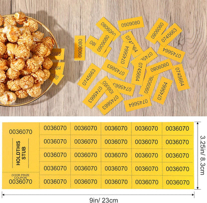 Kosiz 2000 Sheets Raffle Ticket 25 Bid Chinese Auction Tickets Tricky Tray Basket Raffle Sheets for Back to School Class Rewards Carnival Door Prizes Events(Dark Yellow)