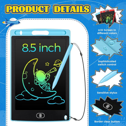 Zonon 4 Pcs LCD Writing Tablet 8.5 Inch Doodle Board Tablet Drawing Gifts LCD Writing Board Electronic Erasable Reusable Colorful Screen Pad(Red, Light Blue)