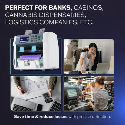 CARNATION CR1450 Multi-Currency Bill Counter and Sorter with Counterfeit Detection - Money Counter Machine with MG, IR, MT, UV & CIS Image Recognition