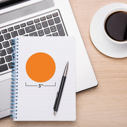 ChromaLabel 3 Inch Round Label Permanent Color Code Dot Stickers, 500 Labels per Roll, Orange