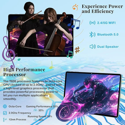 11 Inch Tablet, 2025 Android 15 Tablets with Octa Core, 24GB+256GB, 13+5MP Camera, Electronics Tablets with Widevine L1, 8000mAh Battery, 5G WiFi, GPS, HD IPS Display, 1TB Expand, BT 5.0 -Metal Blue