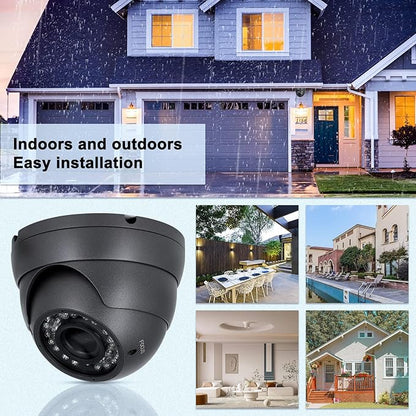 Anpviz Analog CCTV Camera 1080P HD 4-in-1(TVI/AHD/CVI/960H CVBS), 4X Manual Focus/Zoom Analog Camera 2.8-12mm Varifocal Lens, 36 IR-LEDs Dome Turret Security Camera for Business/Home/Store