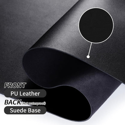 Leather Desk Pad, Black Desk Mat, Non-Slip Desk Protector Mat, Leather Desk Blotter, Computer Desk Pad, Waterproof Desk Mat for Home Office and Decor(31.5×15.7 Inches)