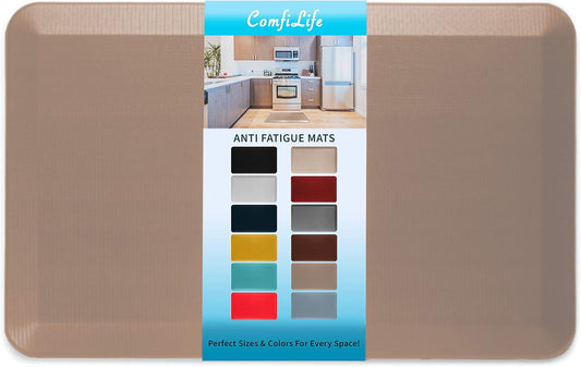 ComfiLife Anti Fatigue Floor Mat – 3/4 Inch Thick Kitchen Mats for Floor, Standing Desk Mat, Kitchen Rug – Comfort at Home, Office – Durable – Stain Resistant – Non-Slip Bottom (20" x 32", Beige)