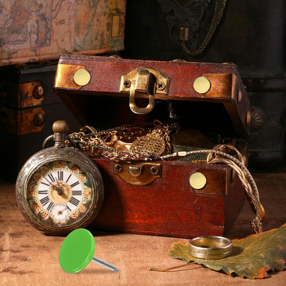 uxcell 100Pcs Upholstery Tacks, 11mmx15mm Flat Head Thumb Tack Decorative Furniture Nails Push Pins for Furniture Sofa Headboards, Light Green