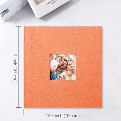 Vienrose Large Photo Album Self Adhesive for 4x6 8x10 10x12 Pictures Linen Scrapbook Album DIY 40 Blank Pages with A Metallic Pen