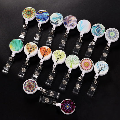 16 Pack Badge Reels for Nurses ID Badge Holder with Clip Retractable Badge Holders