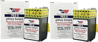 2-Pack | PB 793-5 Fluorescent Ink Cartridge Replacement for: SendPro 300, C200, C300, C400, C425 - DM Series P700, DM100, DM100i, DM125i, DM150i, DM175i, DM200L, DM225 Postage Meters