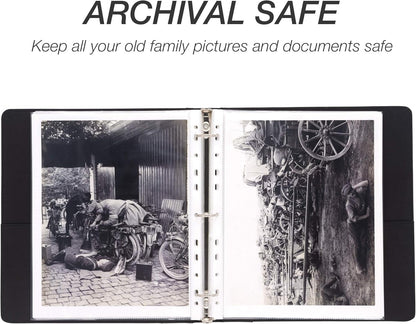 Samsill 50 Pack Standard Weight 11 Hole Clear Sheet Protectors, Acid Free Archival Safe, 8.5 x 11 inches, Top Loading