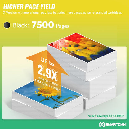 414X Black Toner Cartridges High-yield (with Chip) Works with Color Pro MFP M479fdw M479fdn M454dw M454dn M479dw M455dn M479 M454, Enterprise Laser M455dn M480f Printer | W2020X 414A W2020A, Pack of 2