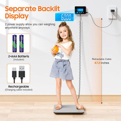 Shipping Scale, 440 LB Heavy Duty Postal Scale for Packages, Large Mailing Scale for Postage, Industrial, Small Business, Laundry, Warehouse, Stainless Steel Over Load Protection & Dual Powe