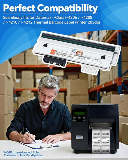 PHD20-2181-01 Genuine Printhead for Datamax I-4206 I-4208 I-4210 I-4212, New OEM Print Head Replacement for Datamax-O'Neil Barcode Thermal Label Printer 203dpi