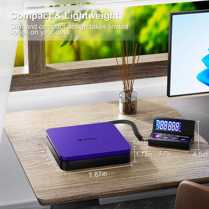 Digital Shipping Scale 110lbs/0.1oz Accurate,Postal Scale with 5 Units/LCD/Tare/Hold Function,Auto-Off,Postage Scale for Packages Small Business/Mail Scale,Includes Battery & USB-A