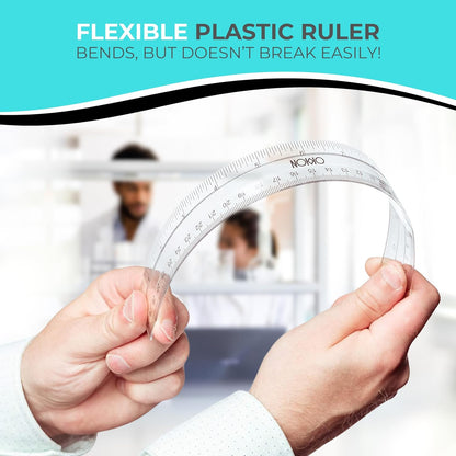 NOKKO Rulers Bulk for Classroom - Pack of 50 - Clear Plastic Ruler 12 Inch / 30 cm - Transparent School Ruler with Inches and Centimeters - Back to School Supplies for Kids, Students and Teachers