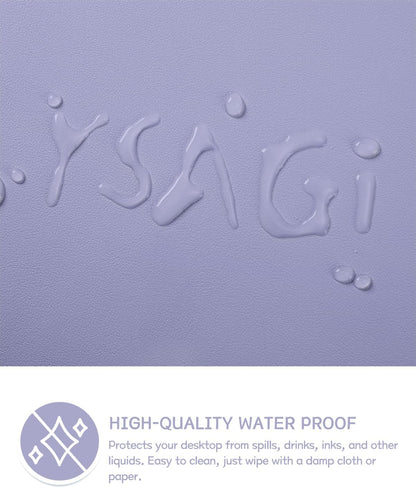 YSAGi Non-Slip Leather Desk Pad, Waterproof Laptop Computer Desk Keyboard Mat, Table Protector Blotter Mat, Large Mouse Pad for Office/Work/Home/Decor(Lavender, 23.6" x 13.7")