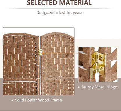 NicBex Room Divider 6 Panel Room Dividers with Woven Rattan Design Partition Room Dividers and Folding Privacy Screens 6 FT Wall Divider for Office,Room Separation,106.25"W x 0.75"D x 70.75"H, Natural