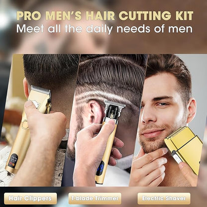 Lanumi Professional Hair Clippers Trimmer for Men Electric Razor Shavers/Beard Trimmer/Rechargeable Clippers and Trimmers Beard Trimmer Barber Kit with Travel Case Clippers for Hair Cutting Gifts