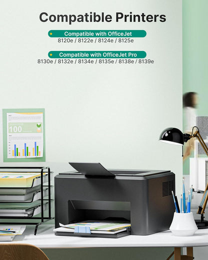 923XL 923e 923 Ink Cartridges for HP Printers with Chip Replacement for HP Ink 923e 923 for OfficeJet Pro 8135 8130 8139 8138 8122 8120 8124 8125 8130 8132 8134 Printer, Black Cyan Magenta Yellow