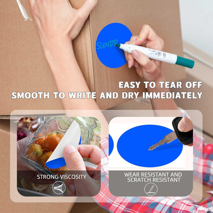 PARLAIM 3”Color Coding Labels Stickers,4Rolls/2000per Dispenser Box Round Adhesive Circle Dot Stickers for Inventory Office Home (Blue)