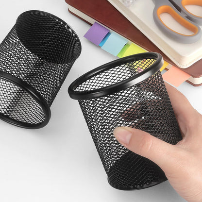 Tamaki Pen Holder Cup for Desk, Wire Mesh Pencil Cup Holder for Desk Office Pen Organizer (Black)
