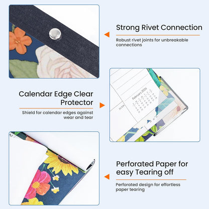 SUNEE Large Desk Calendar 2025-2026 22x17 from October 2025 to March 2027, Extra Large Desktop Monthly Calendar Pad 18 Months For Teacher or Family, Desk Top, Floral