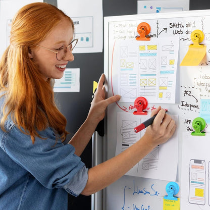 VNDUEEY 6 Pack Fridge Magnets Refrigerator Magnets, Magnetic Clips for Whiteboard, Magnet Clips for Kitchen Office Organizing & Decorating