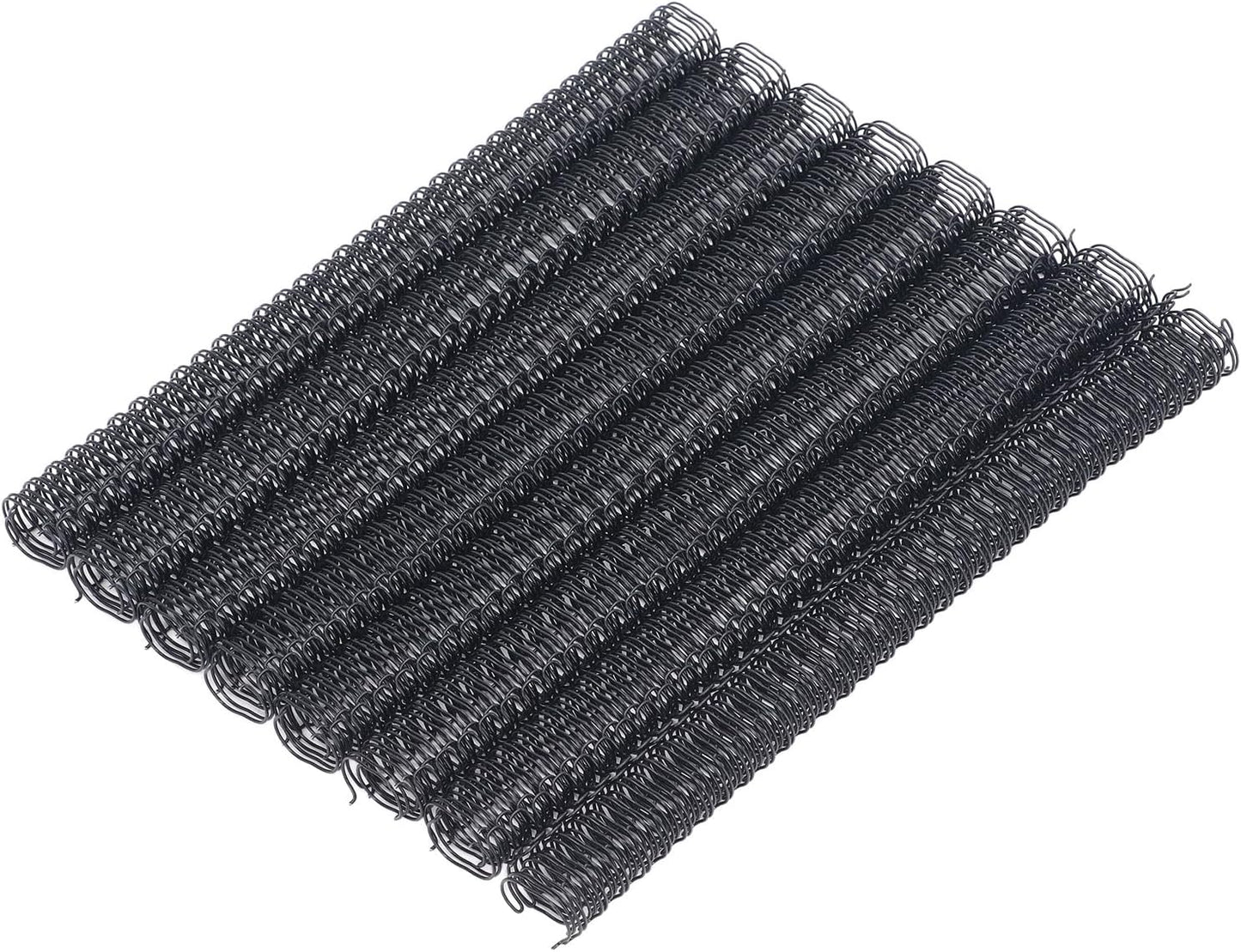 3 to 1 Pitch Twin Loop Wire Binding Spines, 3/8 Inch Book Binder Combs, 100 Pack Spiral Binding Coils for Booking Binder Machine, Students and Coworkers (60 Sheet Capacity, Black)
