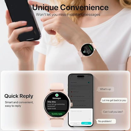Smart Watch, HD Smartwatch for Men Women (Answer/Make Calls), Fitness Watch with 100+ Sport Modes, IP68 Waterproof/Heart Rate/Sleep Monitor, Activity Trackers for iOS/Android
