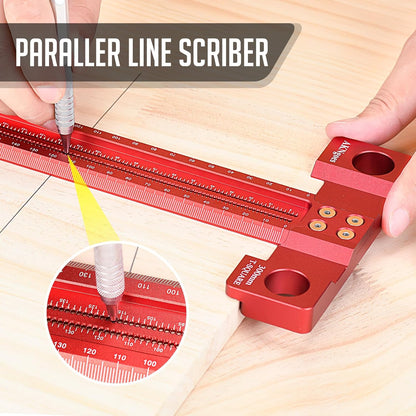 Woodworking Scriber T-Square Ruler 300mm with Thoughtful Support Lips, Architect Ruler for Carpenter Work, Layout and Measuring Tools…