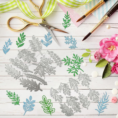 DaKuan 16 pcs Leaf Metal Die Cuts & Embossing Stencils for Card Making - Carbon Steel Craft Dies - DIY Greeting Cards, Scrapbooking, Gifts (4-6cm)