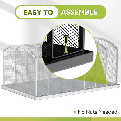 Desk File Organizer Vertical 7 Sections Mesh File Sorter Paper Storage Organizer for Desk, Office Organization File Holder Rack, Silver