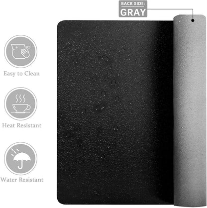 Aothia Double-Sided PU Leather Desk Pad - Non-Slip Large Mouse Pad & Desk Mat for Office, Home - Waterproof, Easy to Clean, Durable Dual-Sided Surface (31.5" x 15.7", Black)