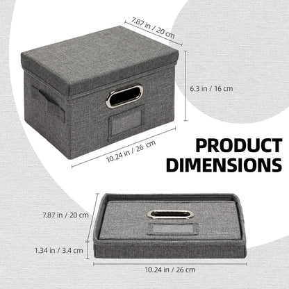 Greeting Card Storage Box, Linen Storage Box with 32 Adjustable Dividers, 168 Labels, 2 Marker Pen, Perfect for Organizing Greeting Cards, Envelopes, Photos 2 Pack Grey